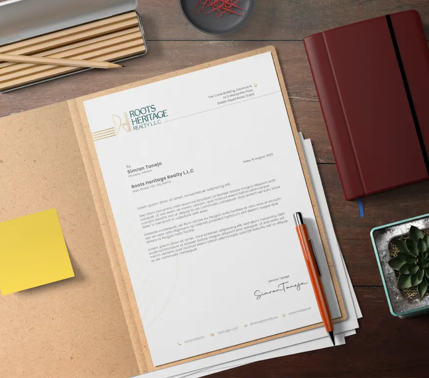 Roots Heritage Realty LLC - Letter Head Design